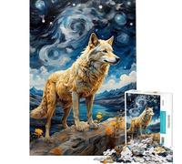 Puzzle da 1000 pezzi per adulti con il lupo di Van Gogh gioco pratico per adulti decorazione per la casa ideale come regalo (dimensioni 50x75cm)