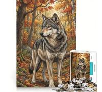 Puzzle da 1000 pezzi per adulti con il lupo nella foresta gioco rilassante attività divertenti da fare a casa per rafforzare l'amore tra le coppie 50x75cm