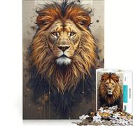 Puzzle da 1000 pezzi per adulti con il maestoso leone︰ potente simbolo di forza e regalità gioco educativo difficile e stimolante ideale come regalo 38x26cm