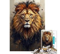 Puzzle da 1000 pezzi per adulti con il maestoso leone︰ potente simbolo di forza e regalità Un'attività impegnativa da completare adatta a tutta la famiglia e ai ragazzi dai 14 anni in su