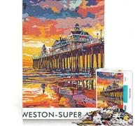 Puzzle da 1000 pezzi per adulti con il molo di Weston-super-Mare gioco impossibile attività divertenti da fare a casa regalo di Natale o di compleanno 50x75cm