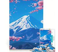 Puzzle da 1000 pezzi per adulti con il Monte Fuji e i ciliegi in fiore Sakura, gioco rompicapo, decorazione da parete, lista dei desideri con Babbo Natale 50x75cm
