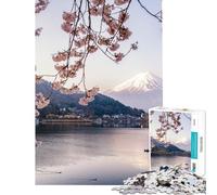 Puzzle da 1000 pezzi per adulti con il Monte Fuji e il mattino gioco da parete sfida impegnativa ideale come regalo per tutta la famiglia (dimensioni 38x52cm)