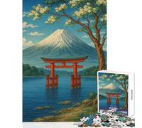 Puzzle da 1000 pezzi per adulti con il Monte Fuji e il portale Torii paesaggio gioco educativo per il divertimento in famiglia giocattolo educativo per migliorare l'amore tra le coppie (50x75cm)