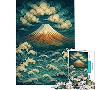 Puzzle da 1000 pezzi per adulti con il Monte Fuji e le onde dell'oceano Gioco interattivo per adulti ideale come regalo per donne o per tutta la famiglia (dimensioni 50x75cm)