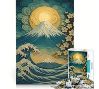 Puzzle da 1000 pezzi per adulti con il Monte Fuji e le onde gioco rilassante decorazione per la casa ideale come regalo per tutta la famiglia 50x75cm