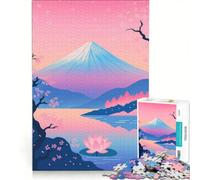 Puzzle da 1000 pezzi per adulti con il Monte Fuji e un paesaggio con fiori di loto gioco impossibile impegnativo da completare ideale come regalo 50x75cm