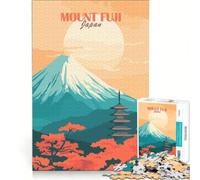 Puzzle da 1000 pezzi per adulti con il Monte Fuji Giappone poster giochi rilassanti assemblaggio di modelli lista dei desideri con Babbo Natale 38x26cm