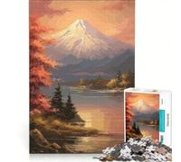 Puzzle da 1000 pezzi per adulti con il Monte Fuji gioco rilassante assemblaggio di figure lista dei desideri con Babbo Natale 50x75cm