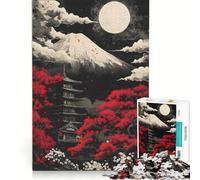 Puzzle da 1000 pezzi per adulti con il Monte Fuji nero di notte, gioco per famiglie, difficile e stimolante, regalo di compleanno e unico 38x26cm