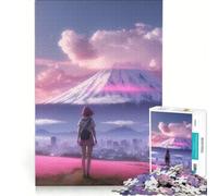 Puzzle da 1000 pezzi per adulti con il Monte Fuji stile Lofi giochi rilassanti assemblaggio di modelli lista dei desideri con Babbo Natale 38x52cm