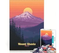 Puzzle da 1000 pezzi per adulti con il Monte Shasta al tramonto gioco rilassante decorazione per la casa ideale come regalo per tutta la famiglia 38x26cm