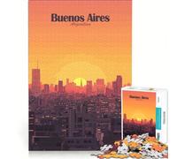 Puzzle da 1000 pezzi per adulti con il panorama del tramonto di Buenos Aires, gioco divertente, interazione genitore-figlio, gioco stimolante, regalo 38x52cm