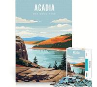Puzzle da 1000 pezzi per adulti con il Parco Nazionale di Acadia e i bordi puliti Gioco cognitivo divertente,gioco lento,regalo festivo per il tempo libero (50x75cm)