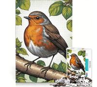Puzzle da 1000 pezzi per adulti con il pettirosso europeo, gioco impossibile, rilassante e stimolante per la mente, ideale come decorazione da scrivania 50x75cm
