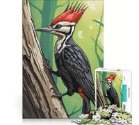 Puzzle da 1000 pezzi per adulti con il picchio pileato gioco interattivo decorazione da parete adatto per la decorazione della scrivania 38x26cm