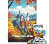 Puzzle da 1000 pezzi per adulti con il poster del Castello di Neuschwanstein gioco educativo attività per famiglie per rafforzare l'amore tra le coppie 38x26cm