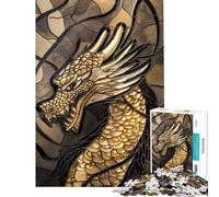 Puzzle da 1000 pezzi per adulti con il profilo di un drago feroce Gioco divertente per adulti analisi e logica interazione genitore-figlio (dimensioni 38x26cm)