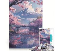 Puzzle da 1000 pezzi per adulti con il riflesso del Monte Fuji, antistress, difficile, ideale come regalo di Natale 38x26cm