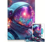 Puzzle da 1000 pezzi per adulti con il riflesso di un astronauta,decorazione con intagli precisi,gioco cognitivo,passatempo libero,regalo di compleanno (38x26cm)