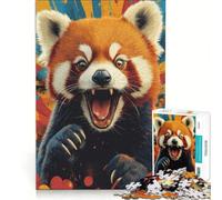 Puzzle da 1000 pezzi per adulti con il rombo del panda rosso un gioco rilassante divertente e spiritoso ideale come regalo 38x52cm
