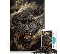 Puzzle da 1000 pezzi per adulti con il ruggito della Pantera Nera,decorazione con bordi ben definiti,gioco per allenare la mente,divertimento rilassante,decorazione natalizia 50x75cm