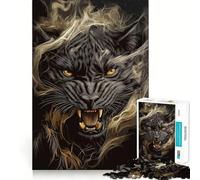 Puzzle da 1000 pezzi per adulti con il ruggito della Pantera Nera,pezzi ben definiti,attività stimolante per la mente,divertimento rilassante,regalo artistico di compleanno 38x52cm