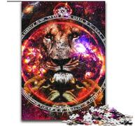 Puzzle da 1000 pezzi per adulti con il segno zodiacale del Leone, perfetto per il divertimento in famiglia a Natale, Ringraziamento, compleanni e Pasqua (dimensioni: 26x38cm)