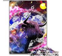 Puzzle da 1000 pezzi per adulti con il segno zodiacale del Toro,da parete,in legno,regalo perfetto per genitori,amanti e amici - età 14+,dimensioni 50x75cm,per feste di compleanno per uomini e donne