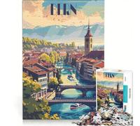 Puzzle da 1000 pezzi per adulti con il sereno paesaggio urbano di Berna gioco educativo difficile e stimolante ideale come regalo 50x75cm
