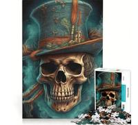 Puzzle da 1000 pezzi per adulti con il signor Teschio e Cappello gioco educativo migliora la memoria compleanno e Natale 38x26cm