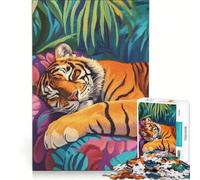 Puzzle da 1000 pezzi per adulti con il signor Tigre gioco rilassante interazione genitore-figlio regalo di compleanno regalo di viaggio 38x26cm