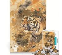 Puzzle da 1000 pezzi per adulti con il simbolo della tigre dello zodiaco giapponese, un gioco rilassante, divertente e spiritoso, ideale come regalo 38x26cm