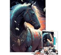 Puzzle da 1000 pezzi per adulti con il soggetto "Cavallo tra le stelle" ideale come regalo gioco educativo gioco intellettuale o artistico per famiglie (dimensioni 38x26cm)