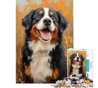 Puzzle da 1000 pezzi per adulti con il sorriso gioioso del cane bernese Puzzle per ragazzi taglio di precisione allena la mente e la manualità giocattolo educativo 38x52cm