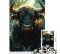 Puzzle da 1000 pezzi per adulti con il toro nella foresta gioco rilassante per tutta la famiglia decorazione per la casa stimolante per la mente (38x26cm)
