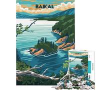 Puzzle da 1000 pezzi per adulti con il tranquillo lago Baikal giocattolo educativo per tutta la famiglia perfetto come decorazione e regalo di compleanno (dimensioni 38x26cm)