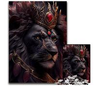 Puzzle da 1000 pezzi per adulti con il volto del Re Leone Nero, puzzle in legno perfetti come regali di compleanno, Natale e Halloween, 50x75CM/19,68x29,52 pollici.
