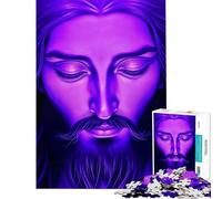 Puzzle da 1000 pezzi per adulti con il volto di Gesù Cristo viola gioco per famiglie giocattolo avvincente per coltivare la pazienza regalo per donne e uomini migliora la memoria (dimensioni 38x52cm)