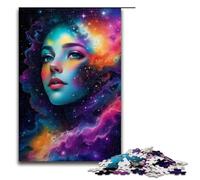 Puzzle da 1000 pezzi per adulti con il volto di una bella ragazza e la nebulosa ideale come regalo per tutta la famiglia 75x50 cm