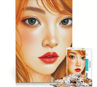 Puzzle da 1000 pezzi per adulti con il volto di una bellissima donna asiatica, gioco rompicapo, attività per tutta la famiglia, compleanno e Natale 38x26cm