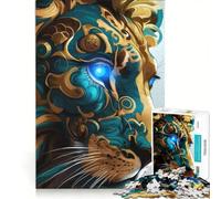 Puzzle da 1000 pezzi per adulti con il volto maestoso del leone gioco educativo difficile e stimolante ideale come regalo 50x75cm