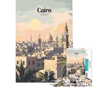 Puzzle da 1000 pezzi per adulti con illustrazione del Cairo Egitto Gioco rilassante giocattolo avvincente per coltivare la pazienza Regalo di compleanno per divertimento in famiglia (75x50cm)