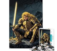 Puzzle da 1000 pezzi per adulti con illustrazione del Cavaliere d'Oro difficile e stimolante decorazione per la casa giocattolo educativo per ragazzi dai 14 anni in su (38x26cm)