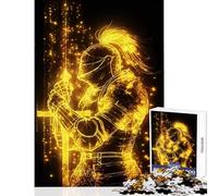Puzzle da 1000 pezzi per adulti con illustrazione del cavaliere d'oro giocattolo decorazione da parete ottimo regalo per i giochi pratico gioco lista dei desideri con Babbo Natale dimensioni 38x26cm