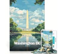 Puzzle da 1000 pezzi per adulti con illustrazione del monumento di Washington DC, ritaglio preciso, gioco creativo per stimolare la mente, svago e divertimento, regalo di compleanno (50x75cm)