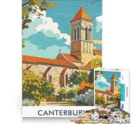 Puzzle da 1000 pezzi per adulti con illustrazione della Cattedrale di Canterbury, gioco rompicapo, divertente antistress, ottimo regalo per gli appassionati di videogiochi 50x75cm