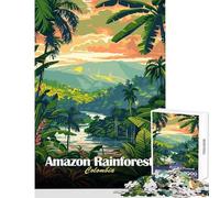 Puzzle da 1000 pezzi per adulti con illustrazione della foresta amazzonica e della Colombia Gioco divertente antistress decorazione per la casa giocattolo per rafforzare l'amore tra le coppie