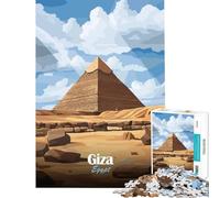Puzzle da 1000 pezzi per adulti con illustrazione della piramide di Giza gioco impegnativo sfida difficile regalo per donne e uomini (dimensioni 75x50cm)