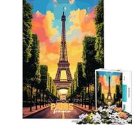 Puzzle da 1000 pezzi per adulti con illustrazione della Torre Eiffel di Parigi Francia Gioco interattivo per adulti ideale come regalo per donne o per tutta la famiglia (dimensioni 38x52cm)